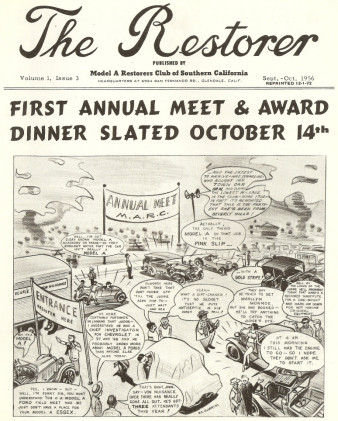 THE RESTORER - MODEL A RESTORERS CLUB SO CAL - 1956 SEP/OCT - Vol 1 No 3 REPRINT